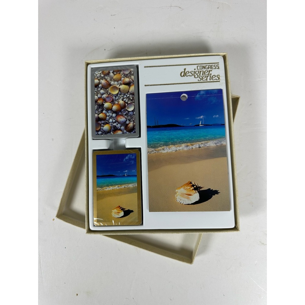 Vintage Congress Designer Series Bridge Set F-15 Seashell Theme Sealed Cards